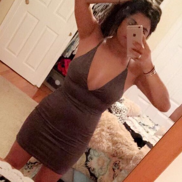 Time Of Your Life Bodycon Dress Grey - Lace Up - Picture 3 of 3